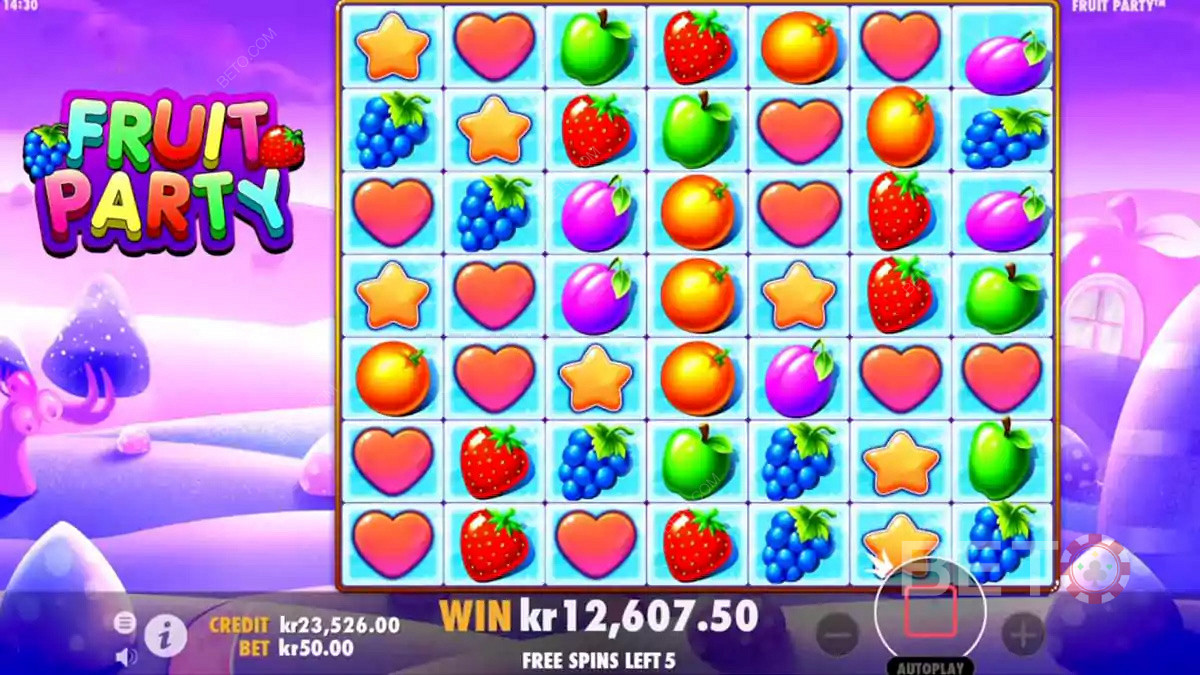 Cute-looking colorful graphics of Fruit Party