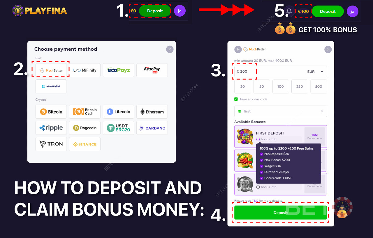 How to deposit and claim the welcome bonus money