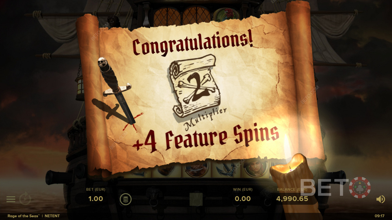 Getting free spins in Rage of the Seas 