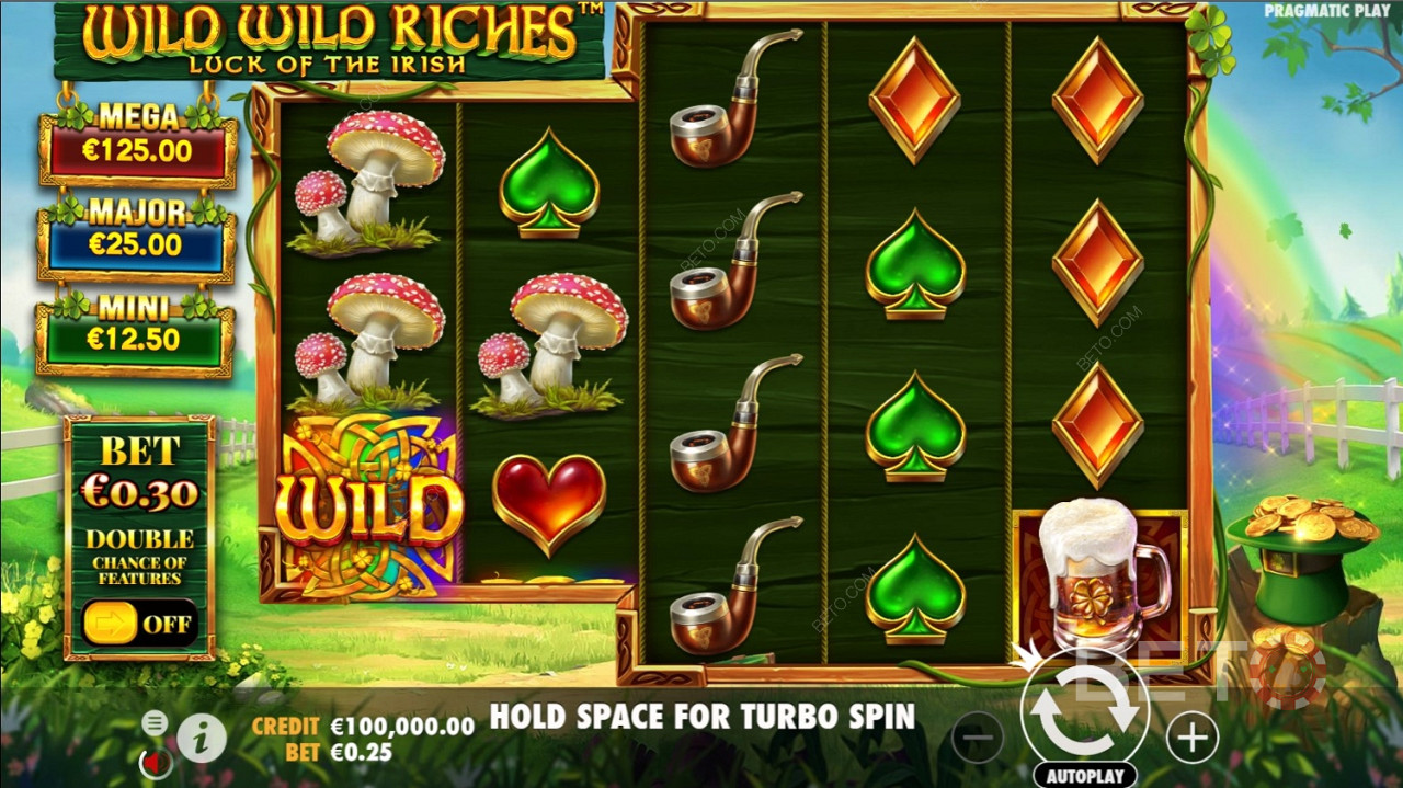 Ante bet feature can double the chances of your win in Wild Wild Riches