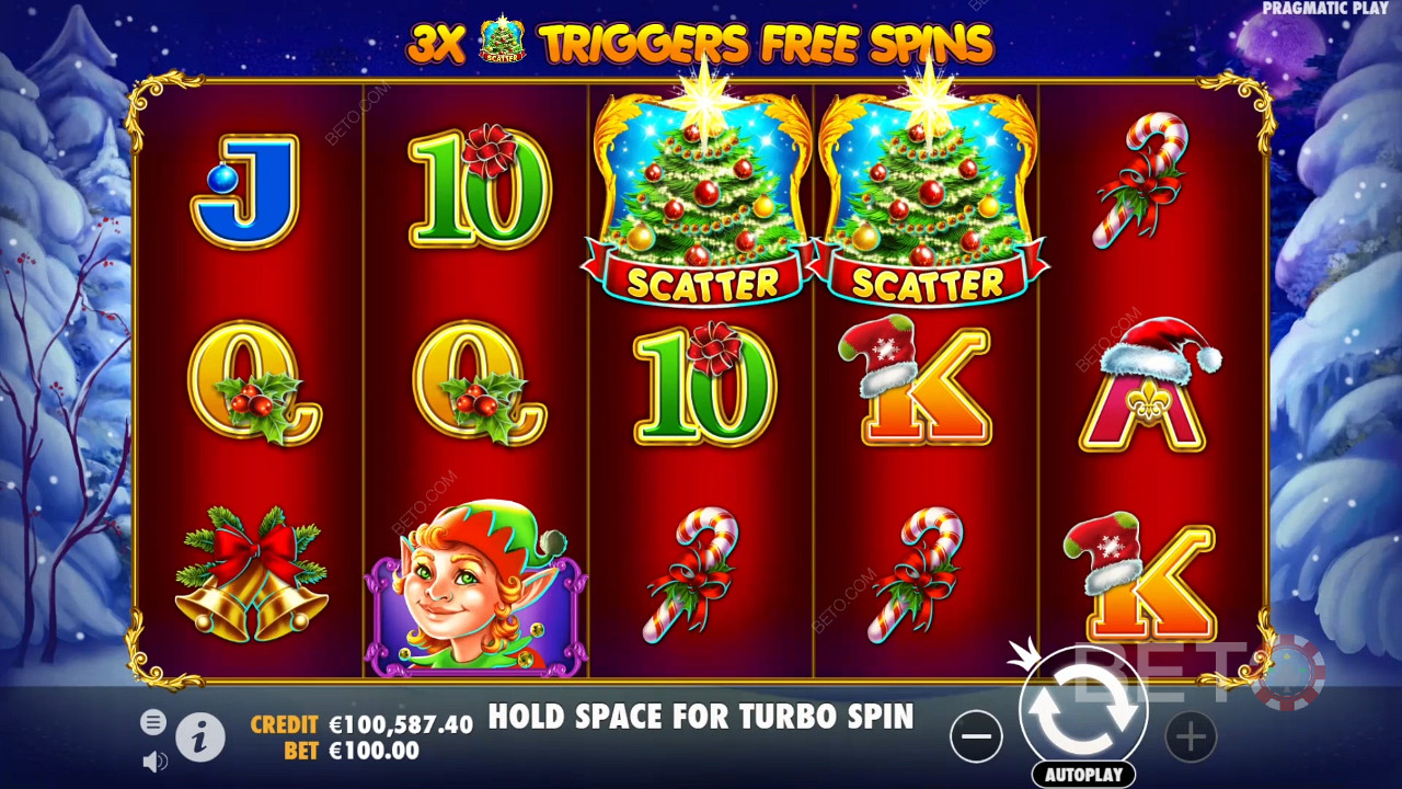 2 Christmas trees aren’t enough to trigger Free Spins so keep trying