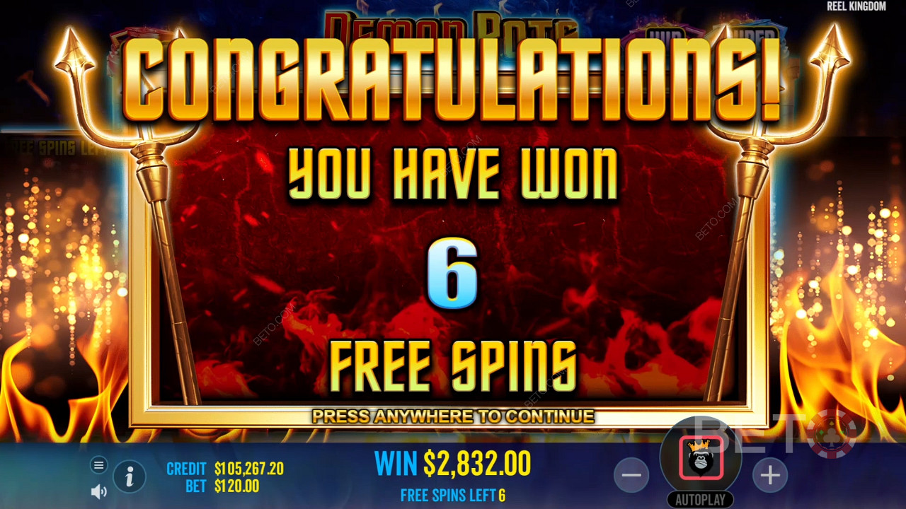 Win 6,000x Your bet in the Demon Pots Slot Online!