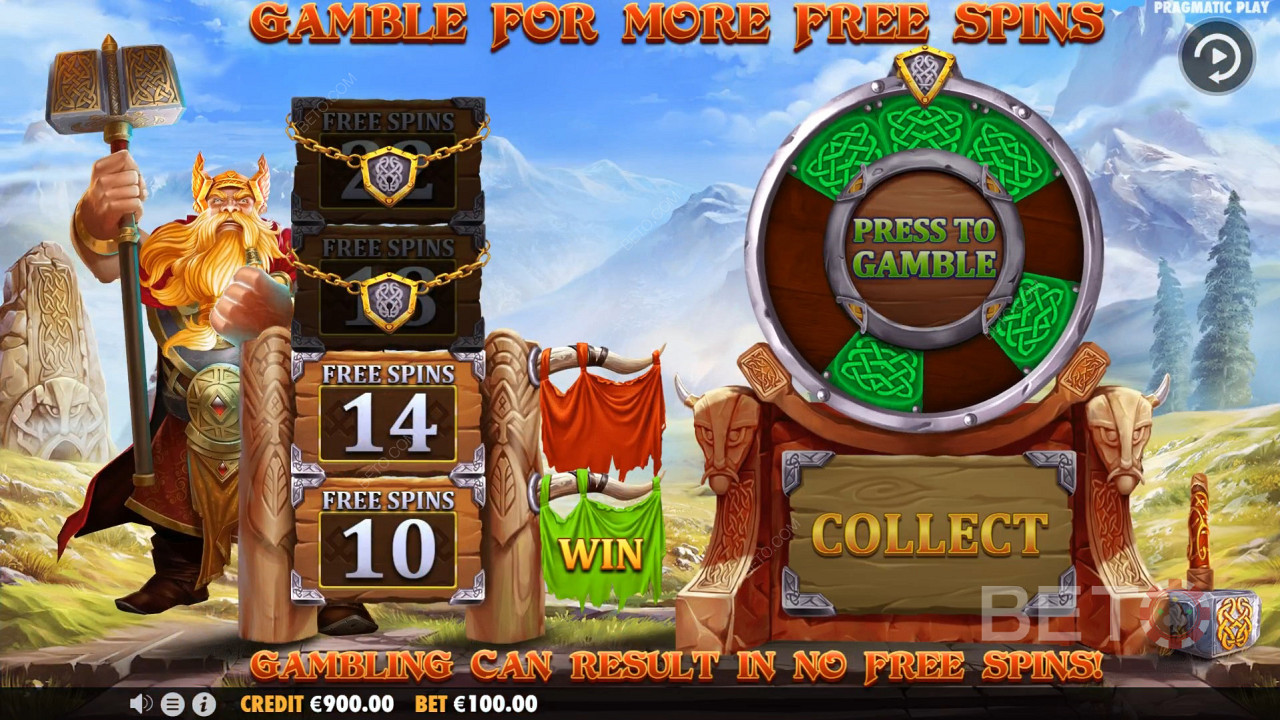 After buying the Free Spins, you can gamble them to win up to a maximum of 22 Free Spins.