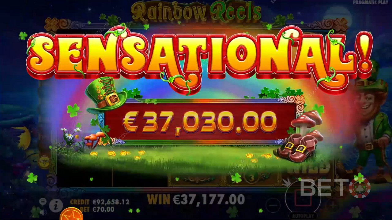 Win 5,000x Your bet in the Rainbow Reels Slot Online!