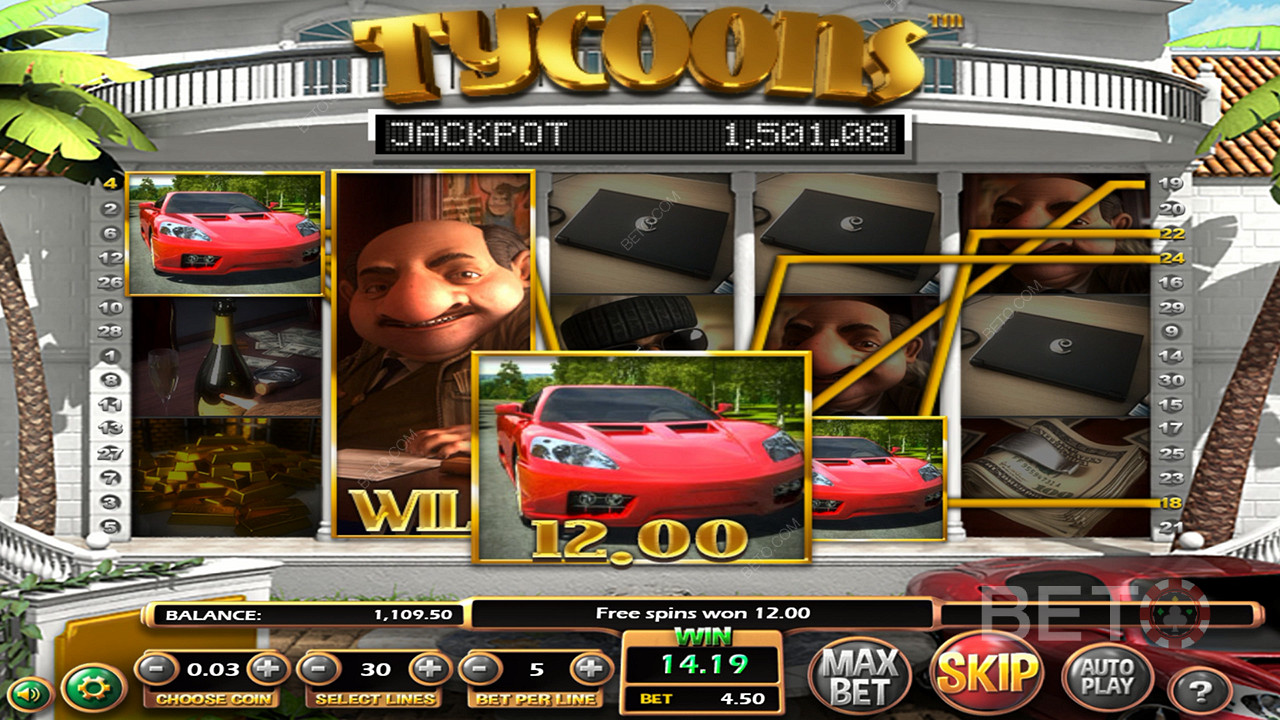 The Wild Reel makes the Free Spins more exciting in the Tycoons slot machine