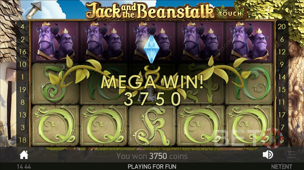 Hitting a lucrative Mega Win in Jack and the Beanstalk