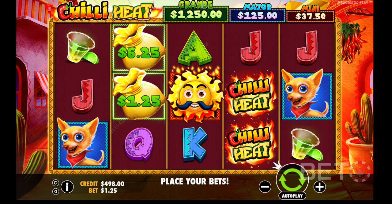 You can set your bet range using the given buttons in Chilli Heat