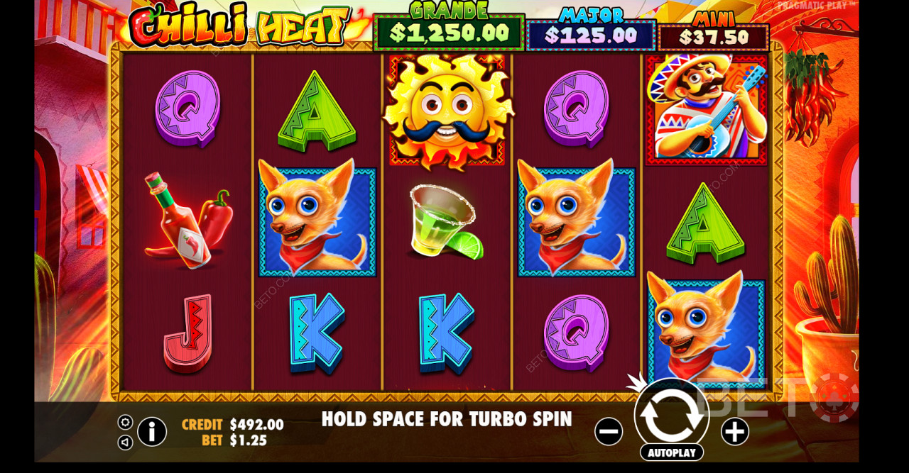  Chilli Heat has a 5 reels slot on which you spin