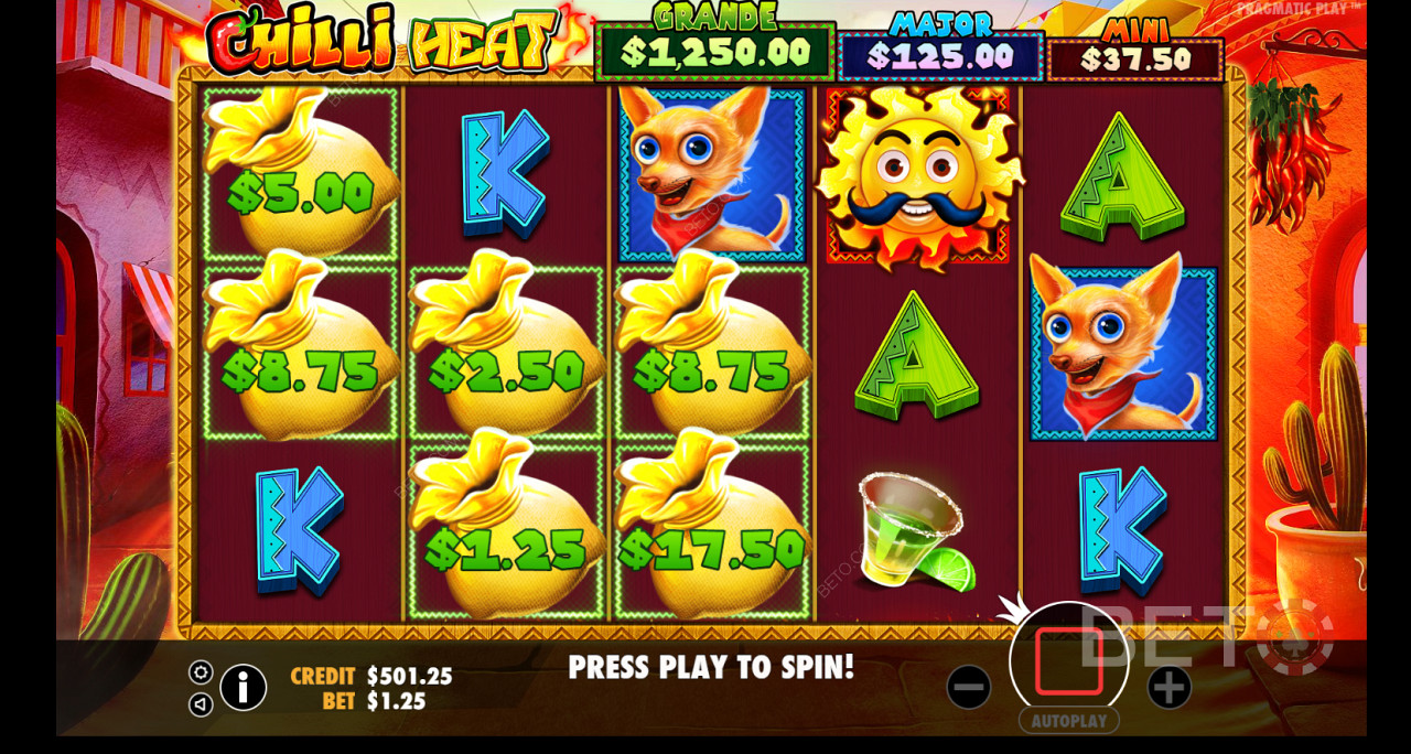 You can win Jackpots by filling the screen with these money bag symbols.