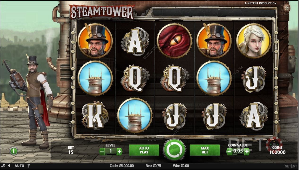 Steam Tower Slots Payout Percentage is 97.04%.