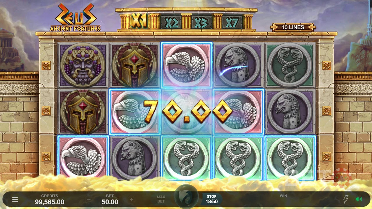 Landing a high-paying win in Ancient Fortunes: Zeus slot