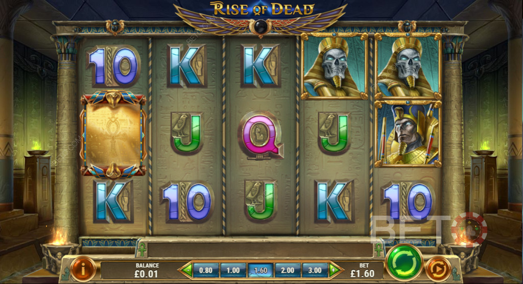Rise of Dead - Um jogo de caça-níqueis não progressivo, que inclui scatters, wilds, jogos bónus e free spins.