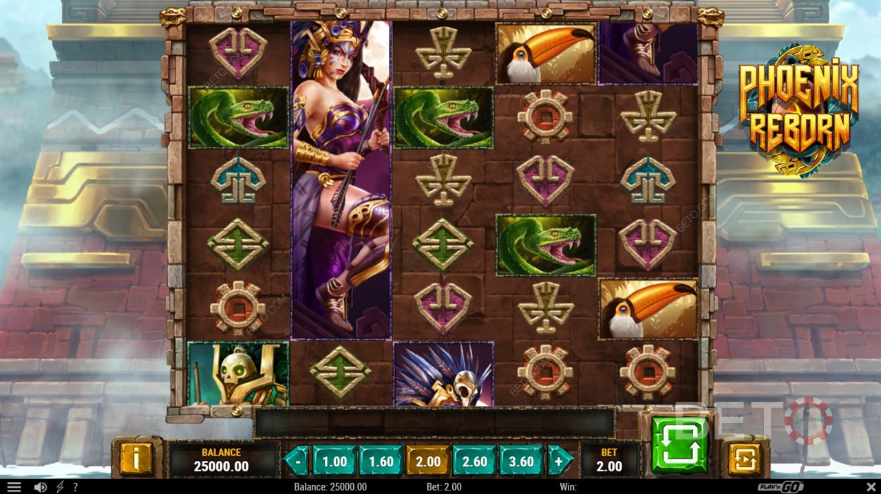 The unique playing grid of Phoenix Reborn gives 40 different paylines