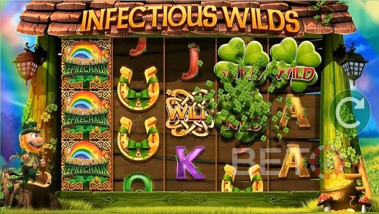 Infectious Wilds in Wish Upon a Leprechaun Megaways Video Slot