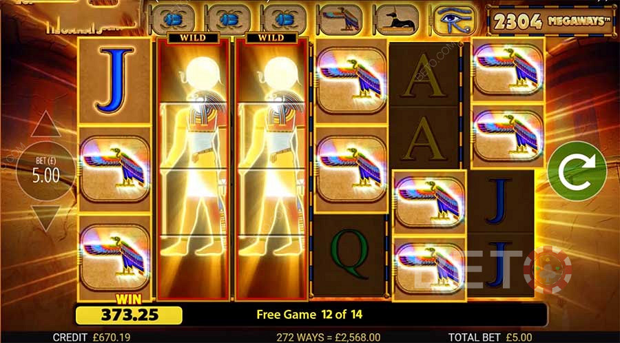  Eponymous symbols in Eye of Horus Megaways can offer you enormous wins