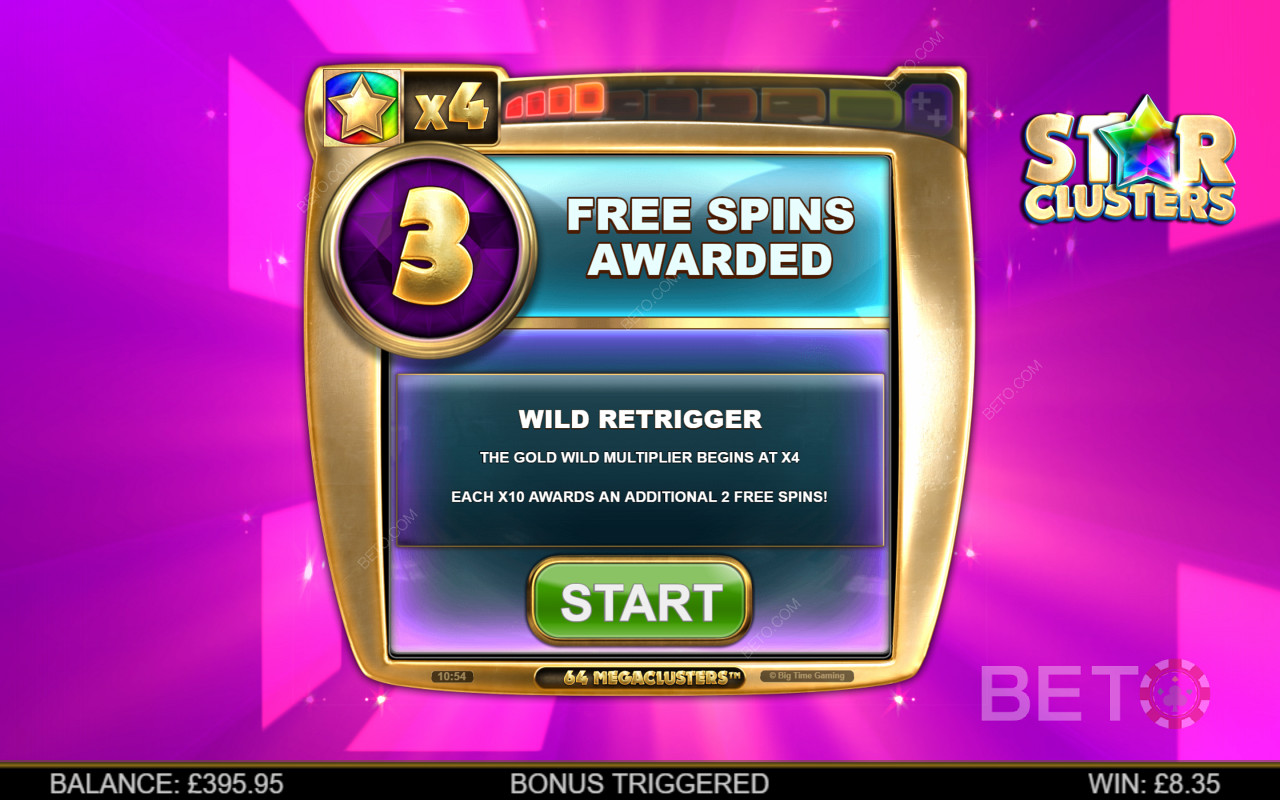 Trigger the Free Spins Feature to earn higher rewards
