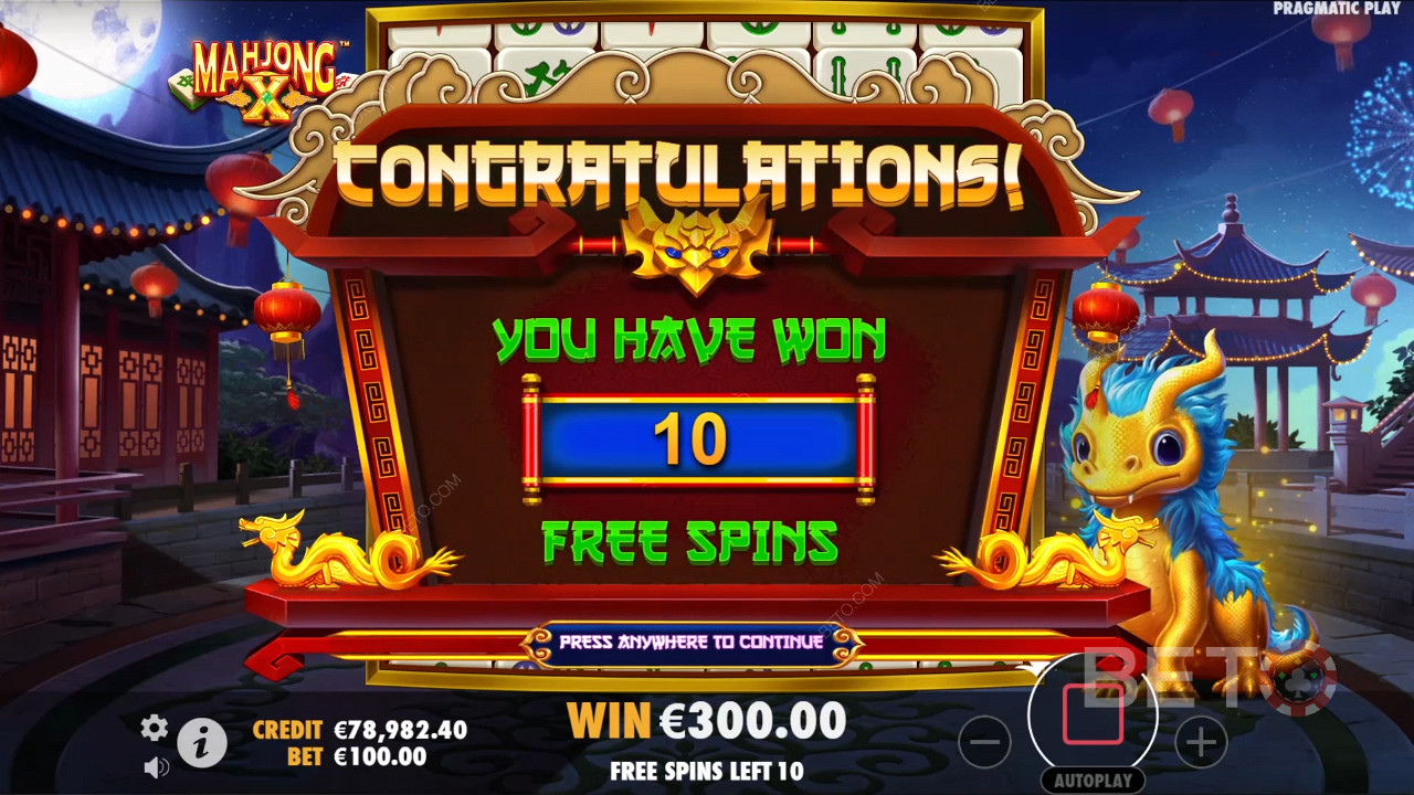 Win 21,175x of your bet in the Mahjong X Slot Machine!