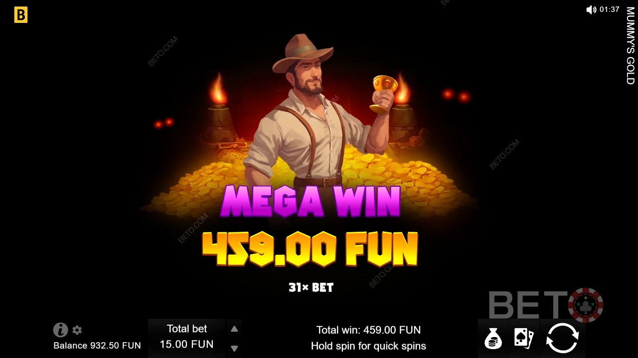 Win 5000 Your bet in the Mummy’s Gold Slot Online!