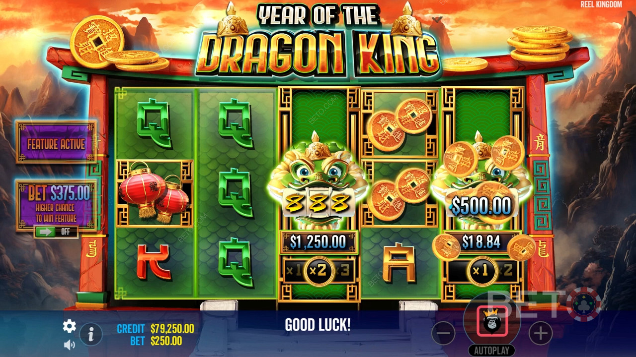 The Mini Slot Machines also feature a Multiplier that increases after every win