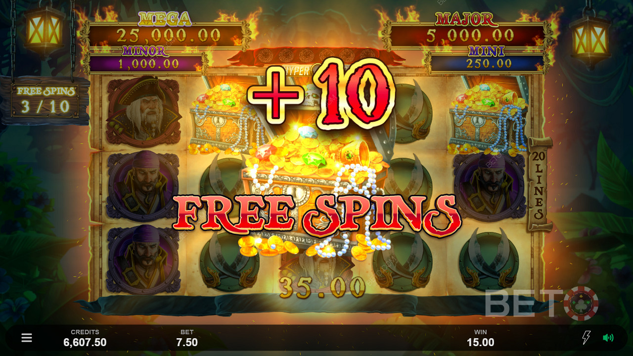 Getting Free Spins in Adventures Of Doubloon Island