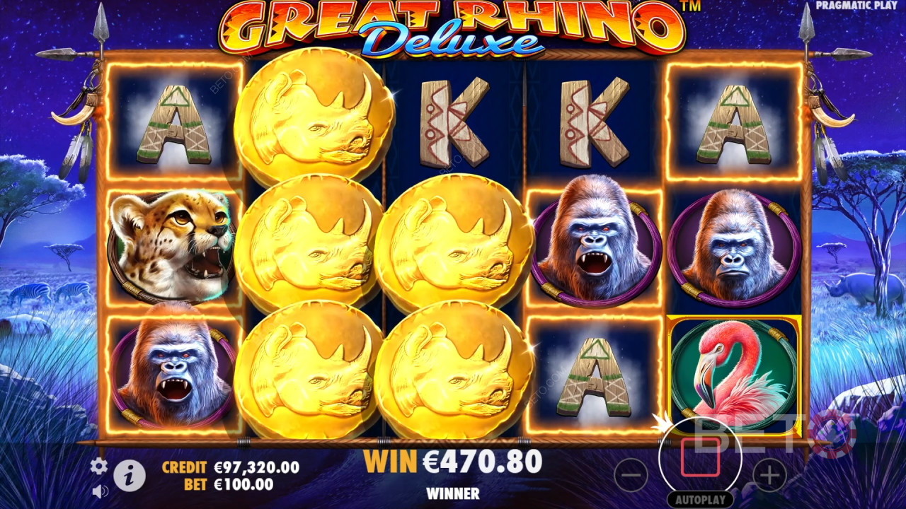 Bonus Features Explained in Great Rhino Deluxe by Pragmatic Play