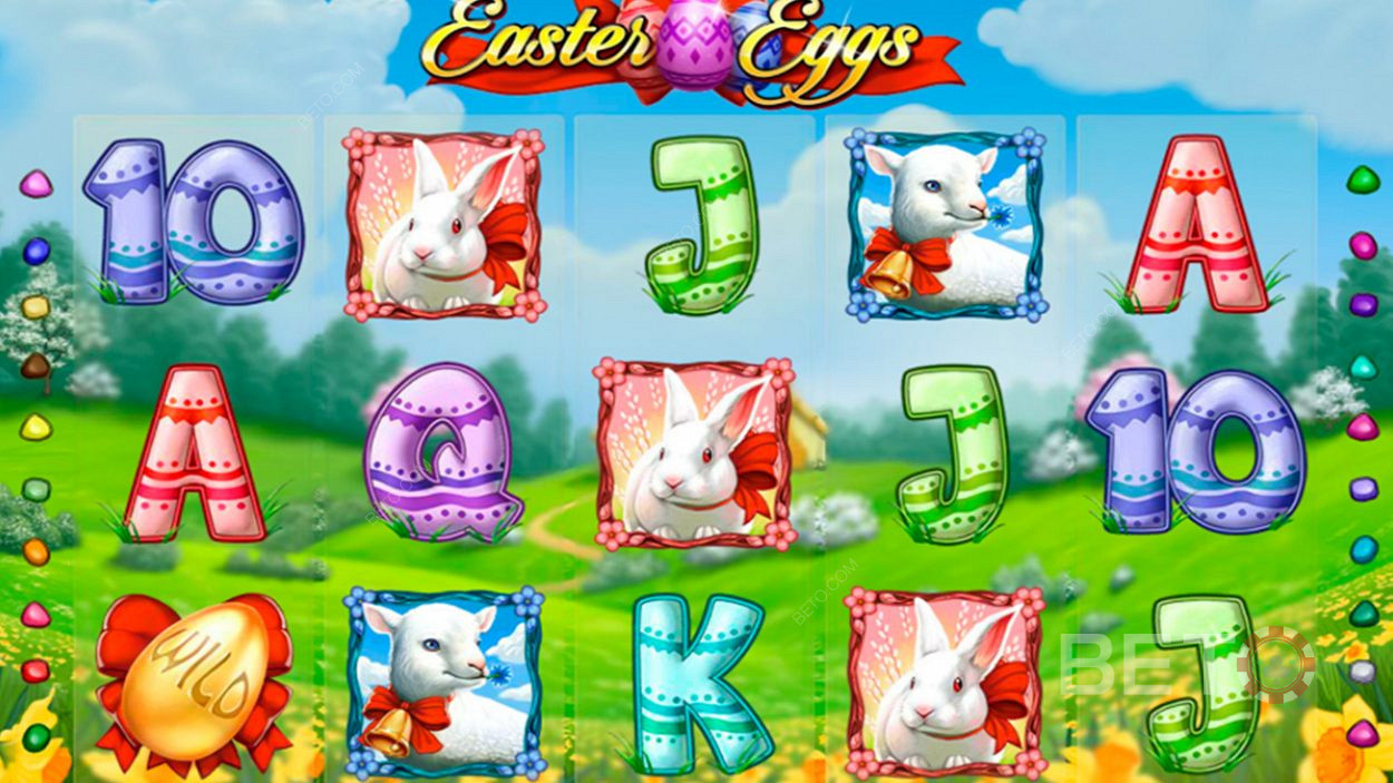 You get 20 play lines and 5 reels in Easter Eggs Slot Machine