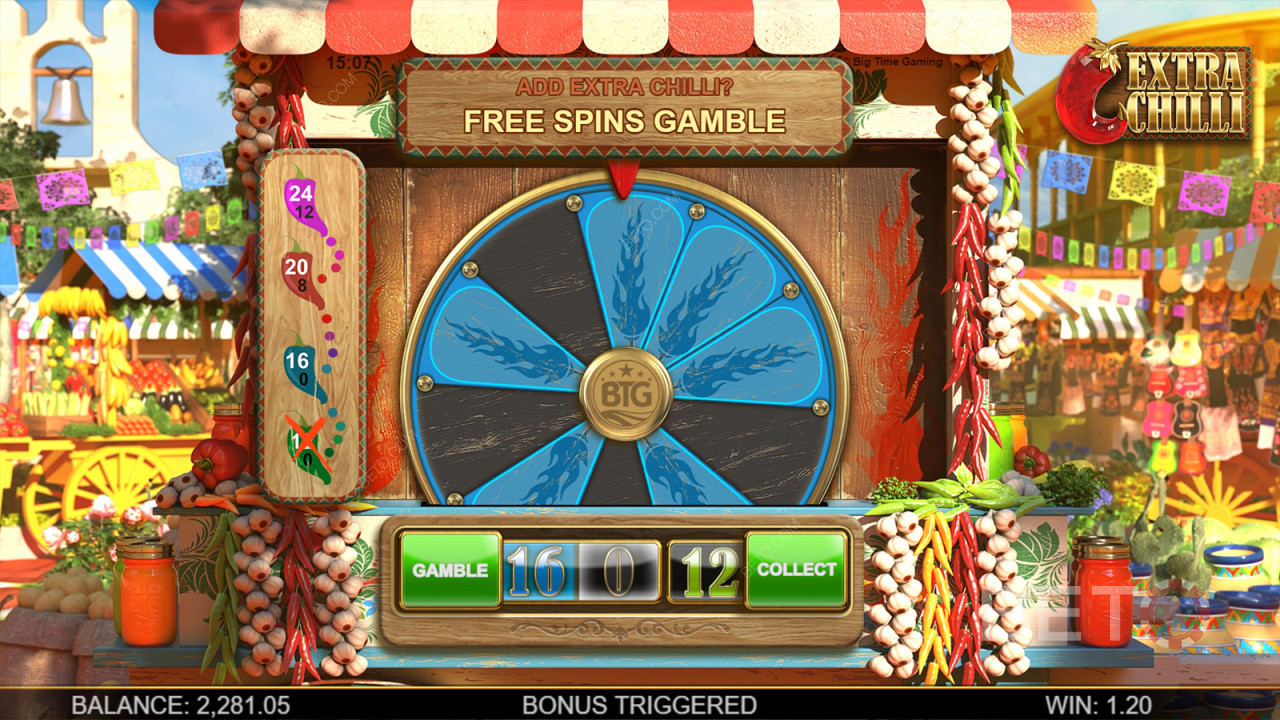 Gamble Free Spins in Extra Chilli Megaways