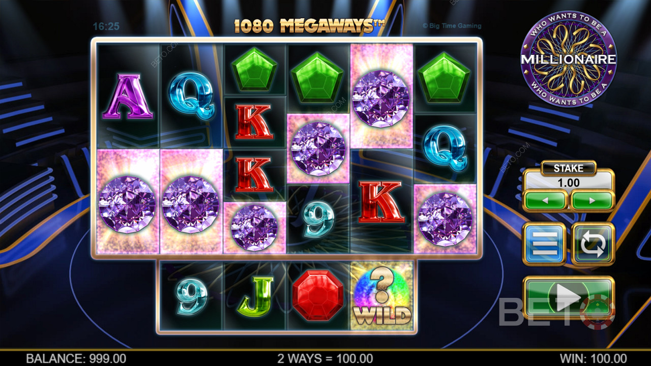 Free spins feature are the only bonus in Who Wants to Be a Millionaire Megaways 