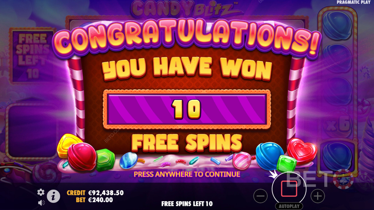 Win 10,000x Your bet in the Candy Blitz Slot!