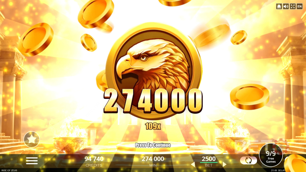 Win 10,000x Your bet in the Rise of Zeus Slot Online!