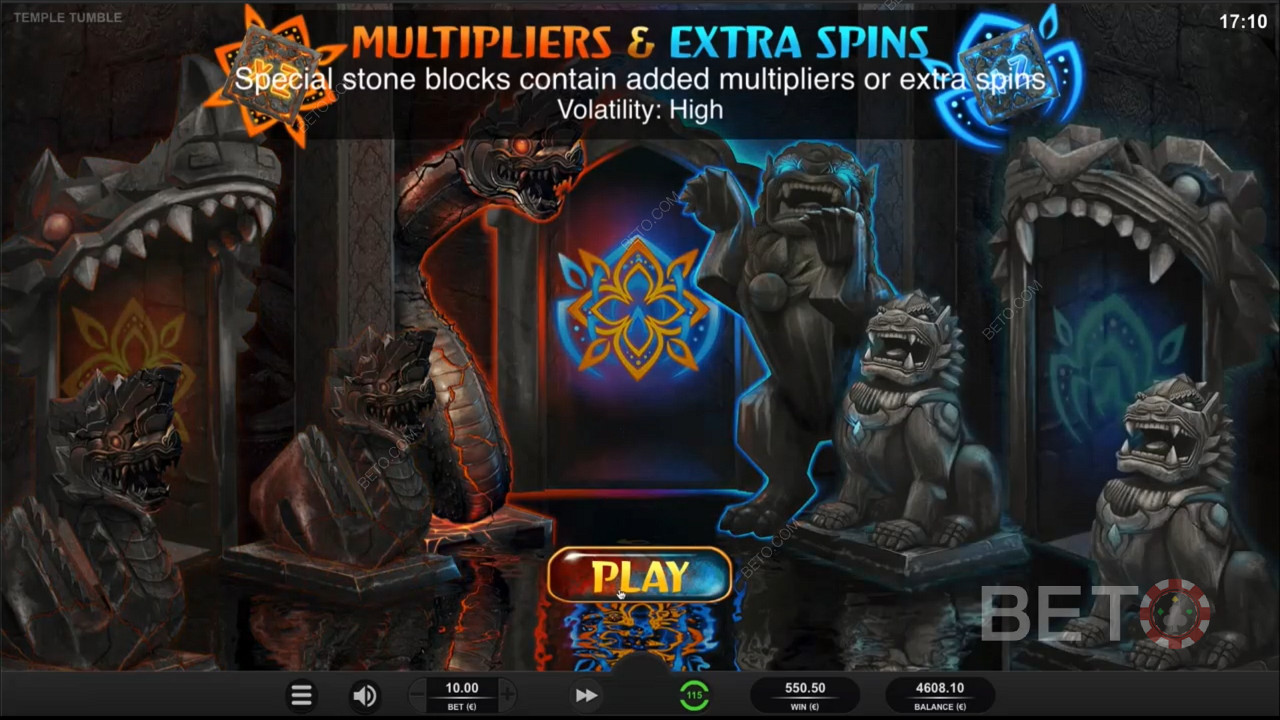 Special multipliers in Temple Tumble Megaways