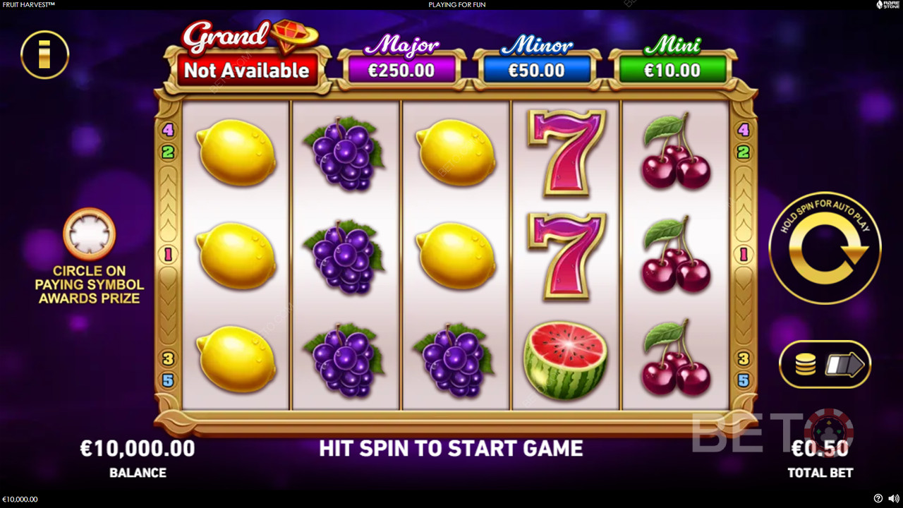 Win 1,250x Your bet in the Fruit Harvest Video Slot!