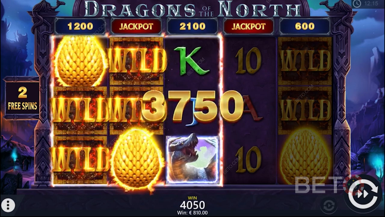 A big win in Dragons of the North video slot
