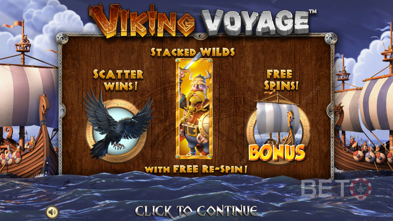 Enjoy several powerful bonus features and free spins in Viking Voyage slot