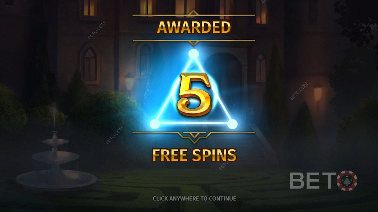 The Free game feature starts with 5 free spins