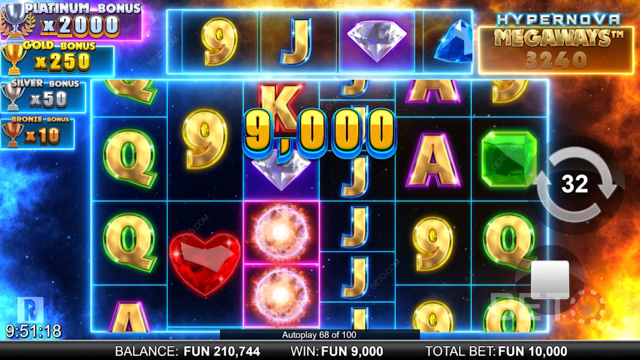 Hypernova Megaways - A 6 reel slot from ReelPlay that offers up to 117,649 ways to win