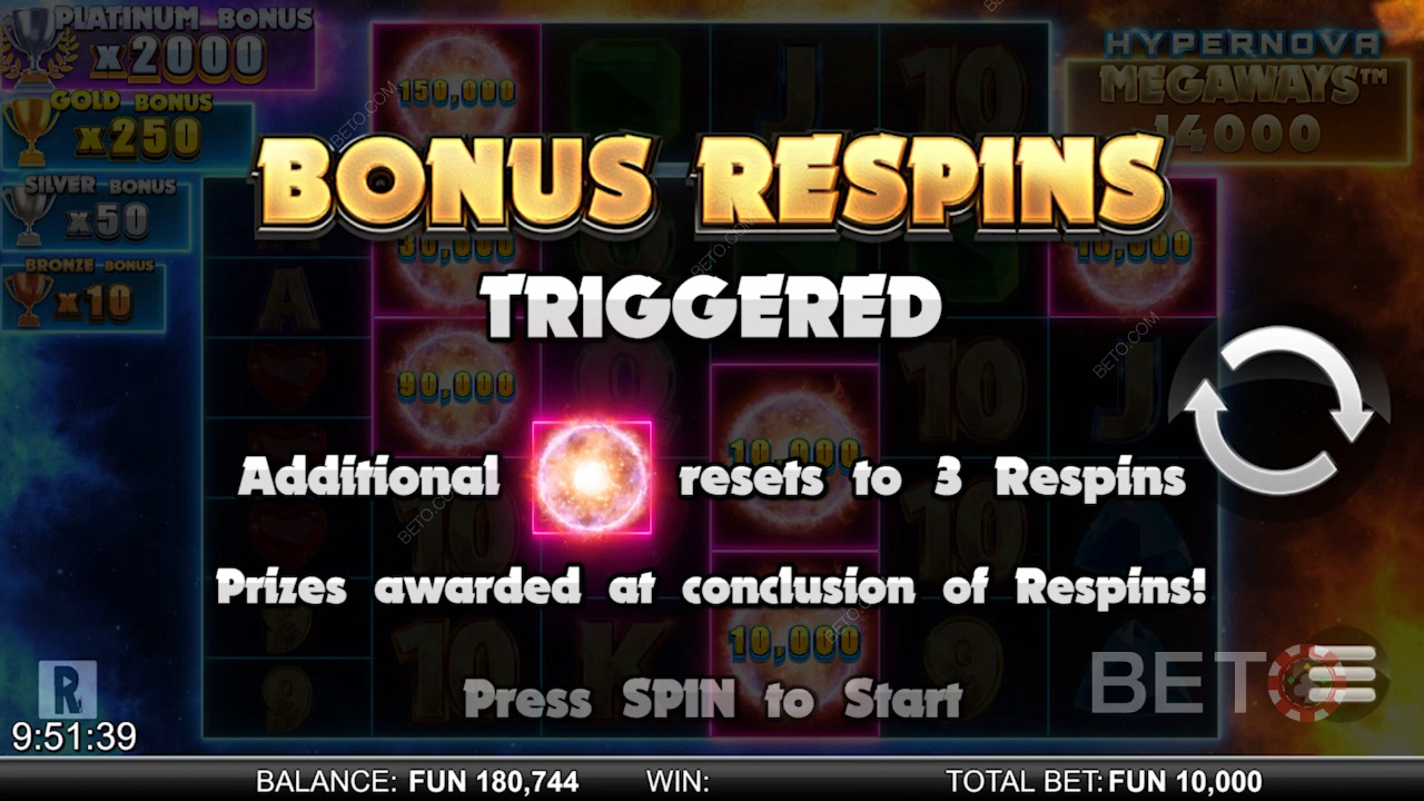 With these respins in your hand, victory is inevitable