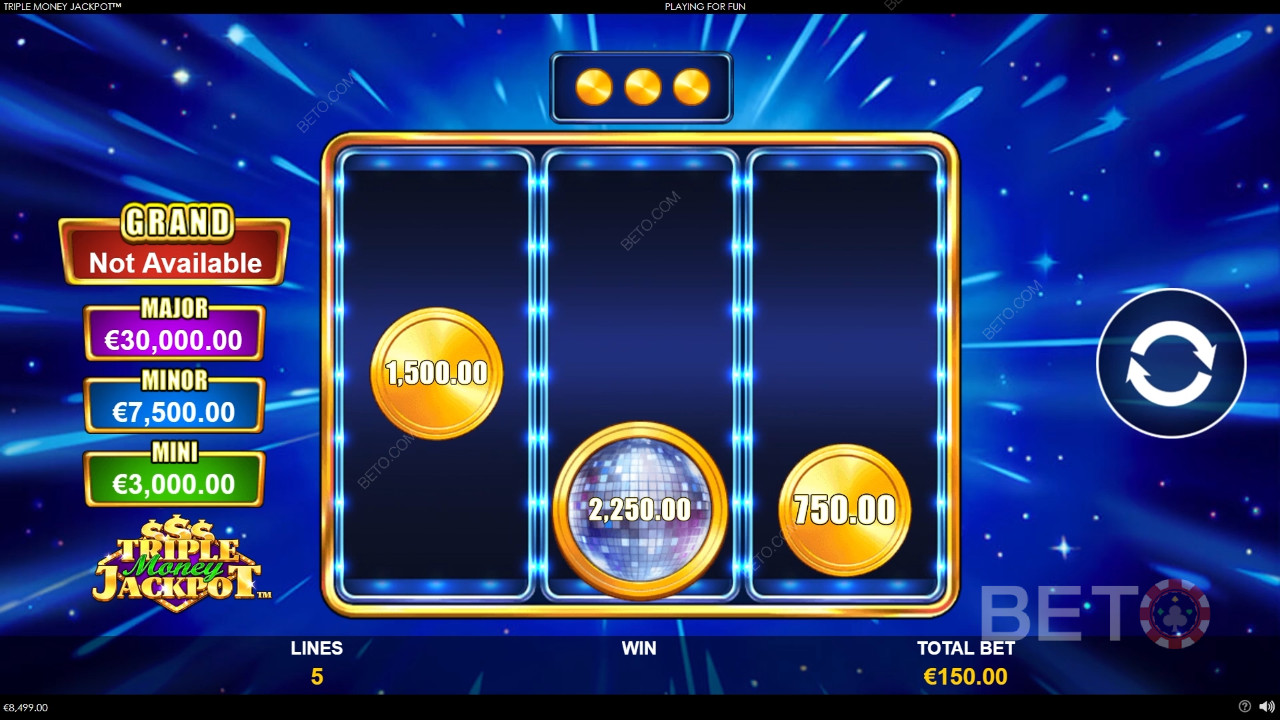 Win 1,334x Your bet in the Triple Money Jackpot Slot!