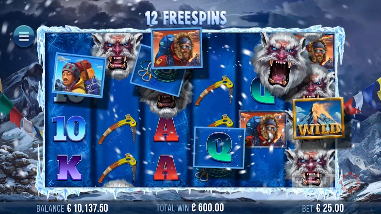 Enjoy Free Spins with the Snowstorm feature in 9k Yeti slot