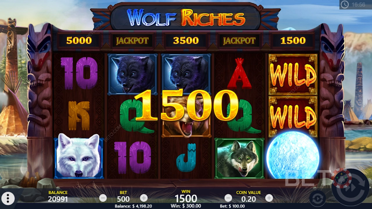 Enjoy consistent wins in Wolf Riches slot machine