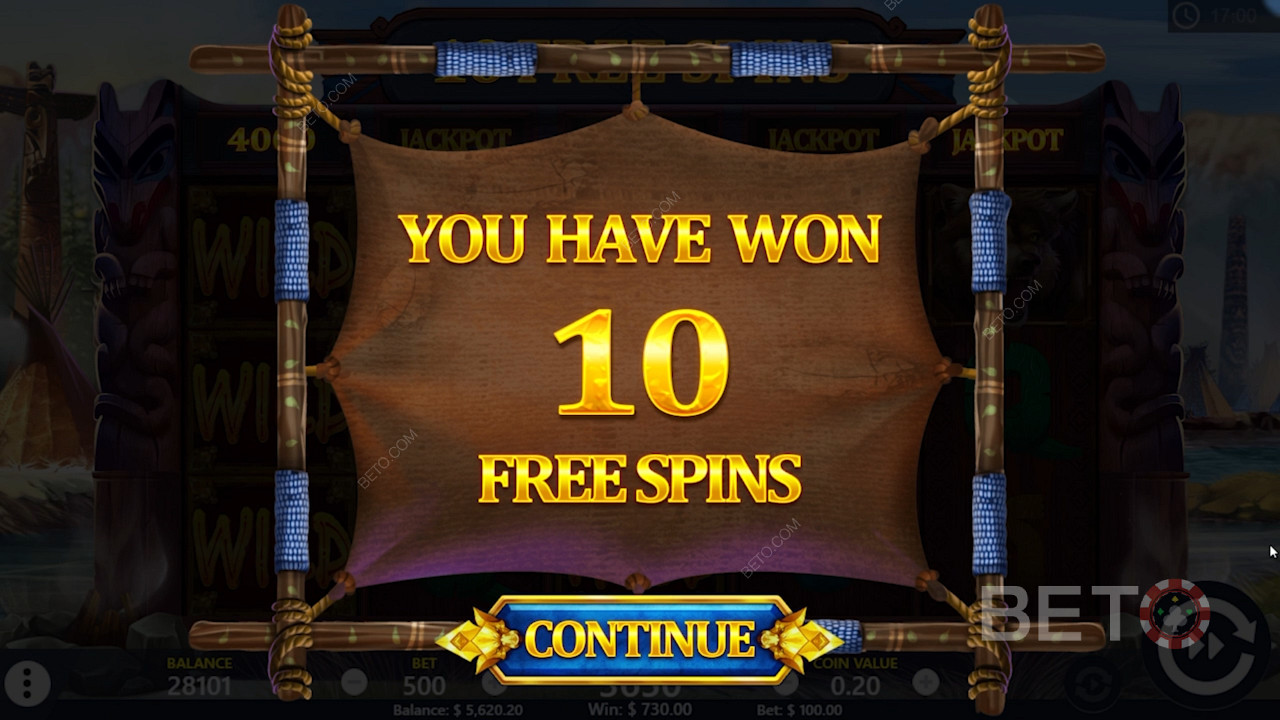 Enjoy free spins in Wolf Riches slot