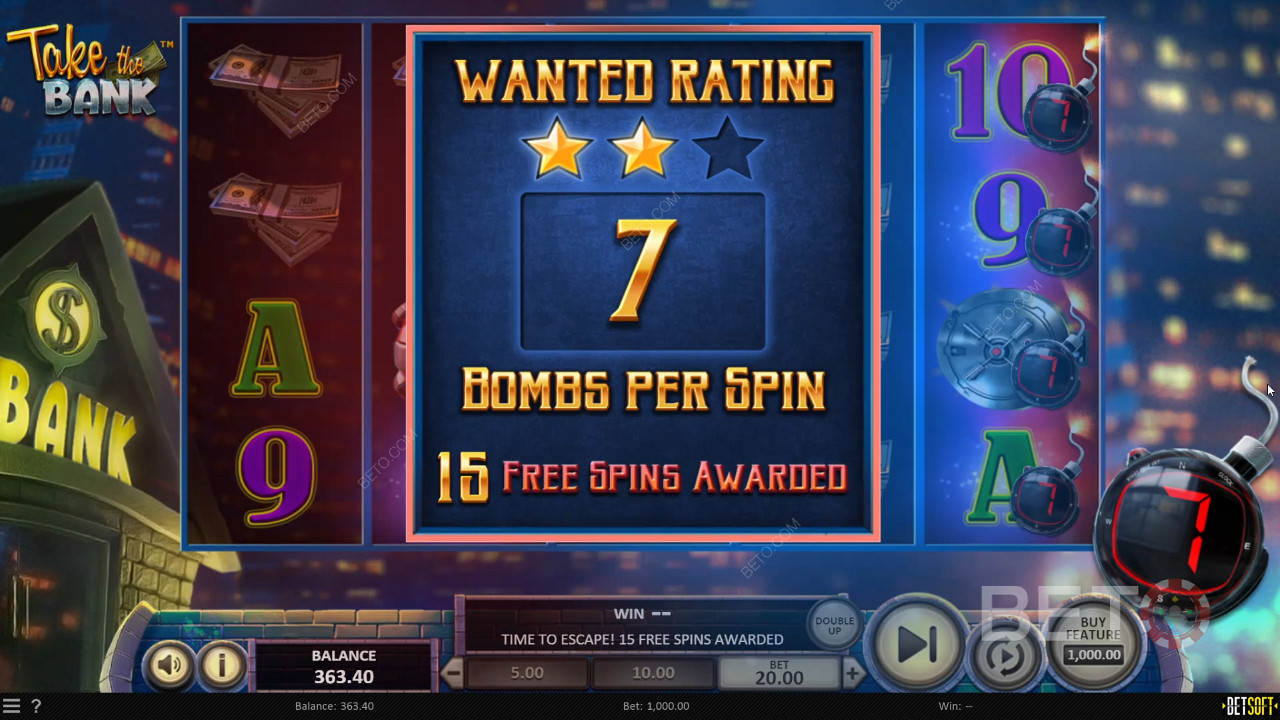 Winning Free Spins in Take The Bank slot