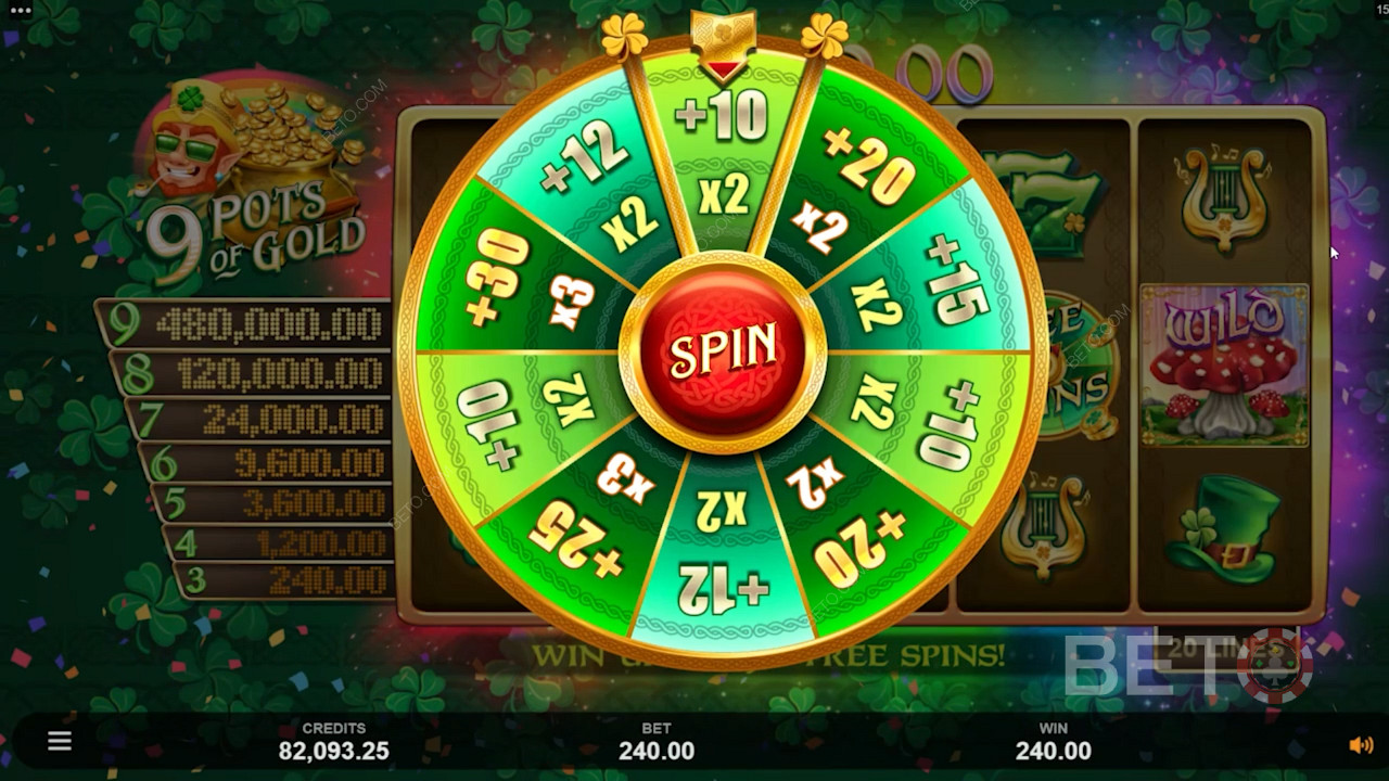The special reward spin in 9 Pots of Gold