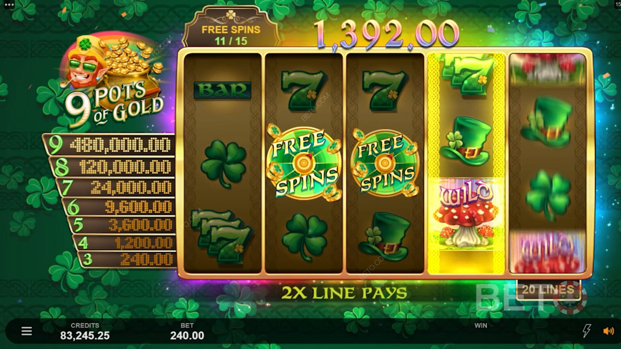 Special Free Spins symbols in 9 Pots of Gold