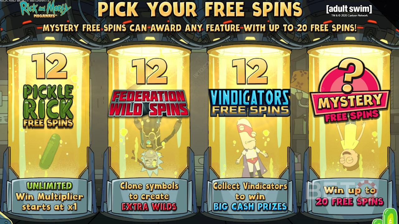 Choose from various types of Free Spins