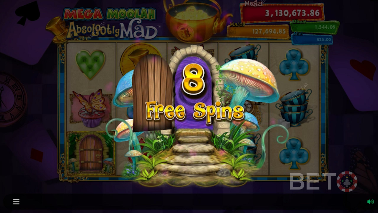 Win 8 free spins with big win multipliers