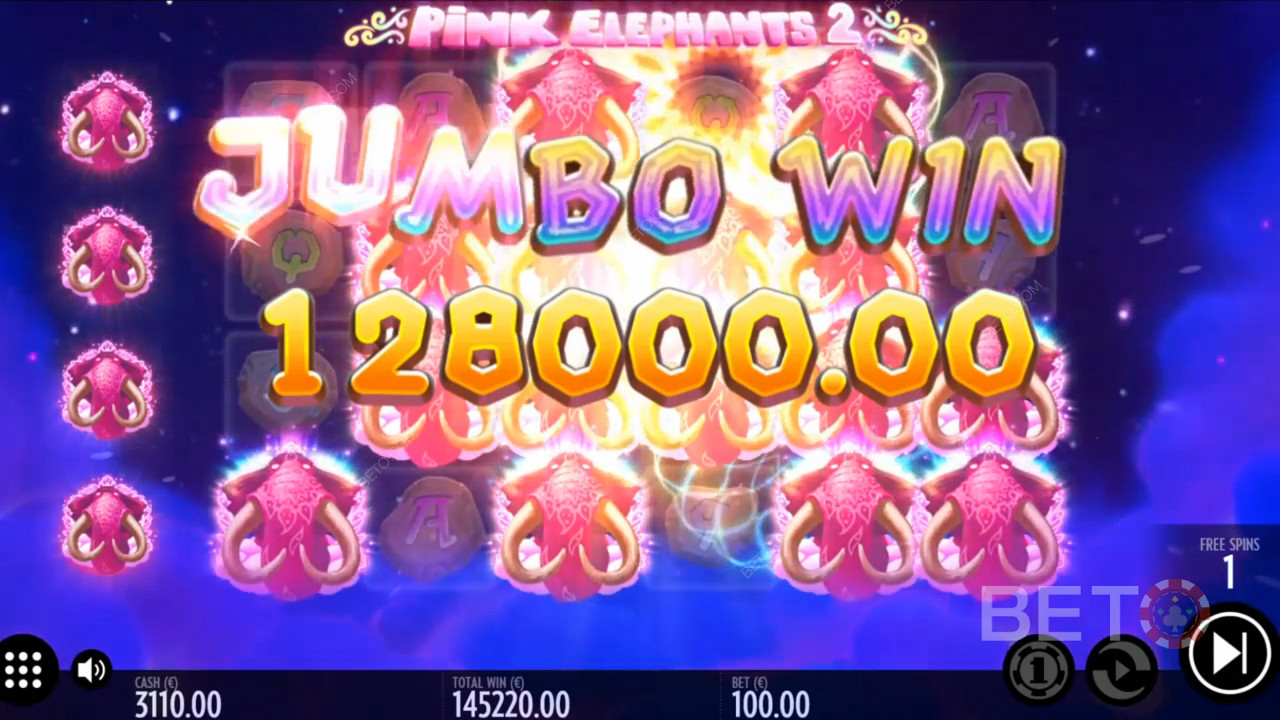 The winning potential is gigantic in Pink Elephants 2 slot