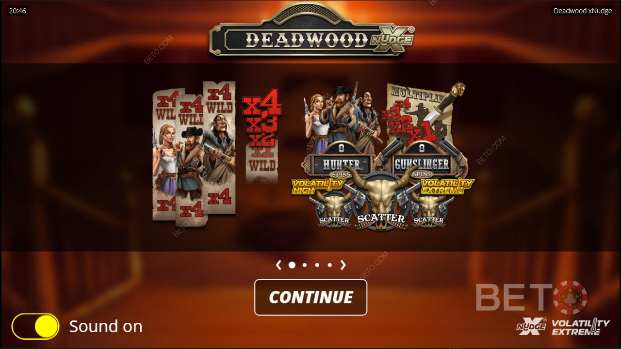 Deadwood XNudge-kolikkopeli Nolimit Cityltä