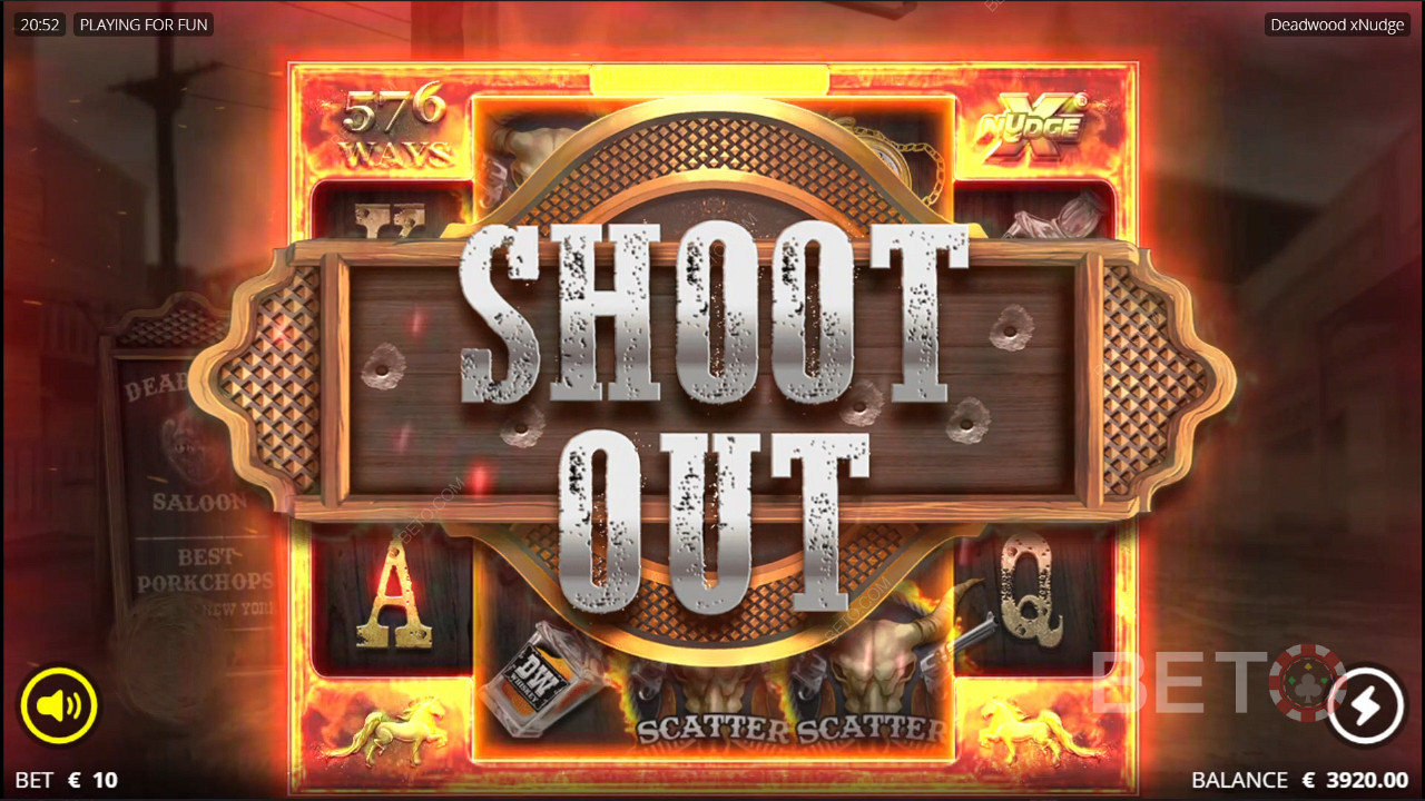 Deadwood Free Spins Bonus game, Shoot Out