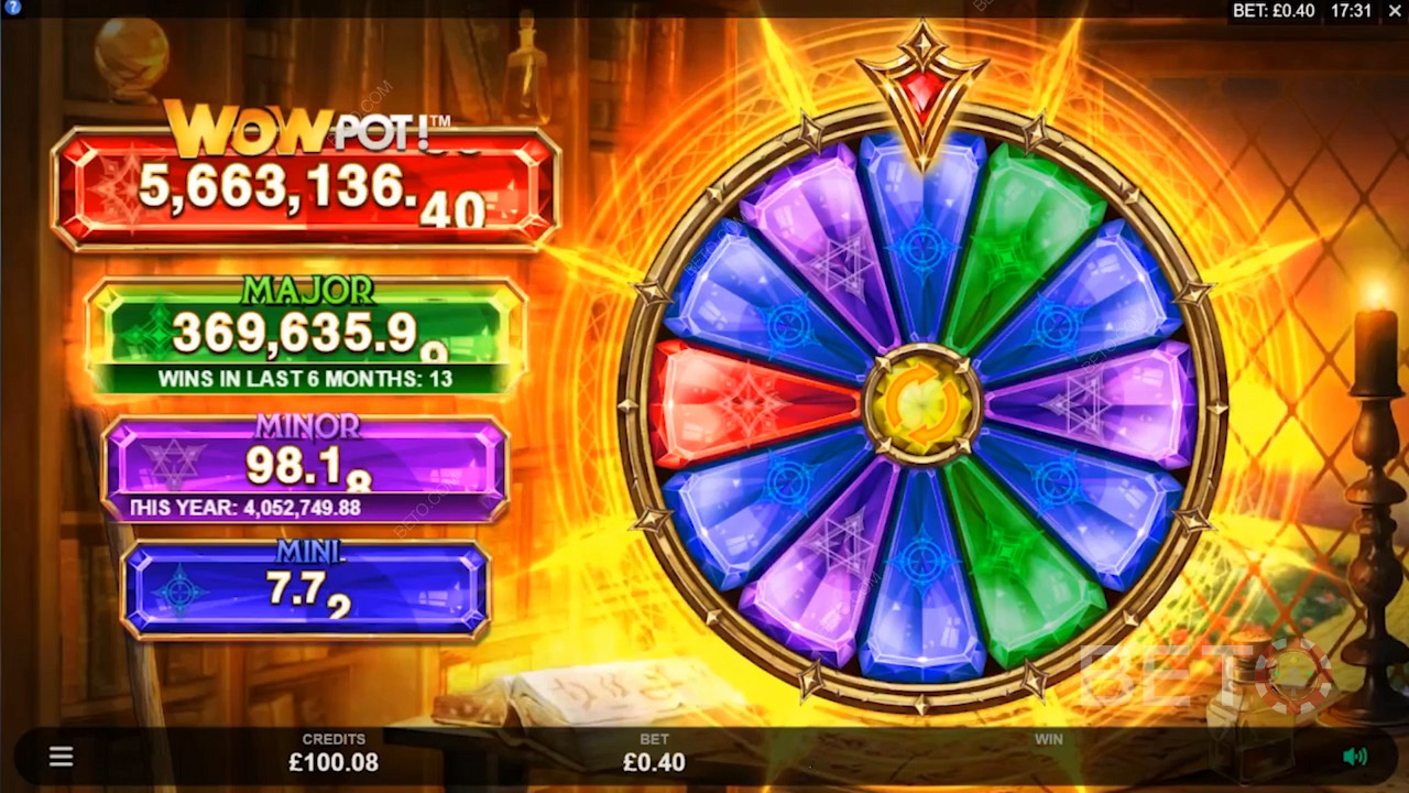 Spin the Progressive Jackpot Wheel to win one of the 4 Progressive Jackpot Prizes